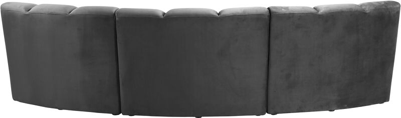 Meridian Furniture Infinity Grey Velvet 3pc. Modular Sectional image number 3