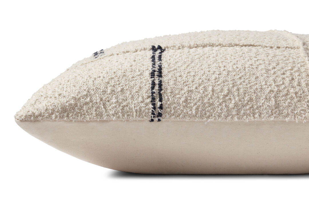 Susanna PMH0059 Ivory/Charcoal 22''x22'' Down Pillow by Magnolia Home by Joanna Gaines x Loloi