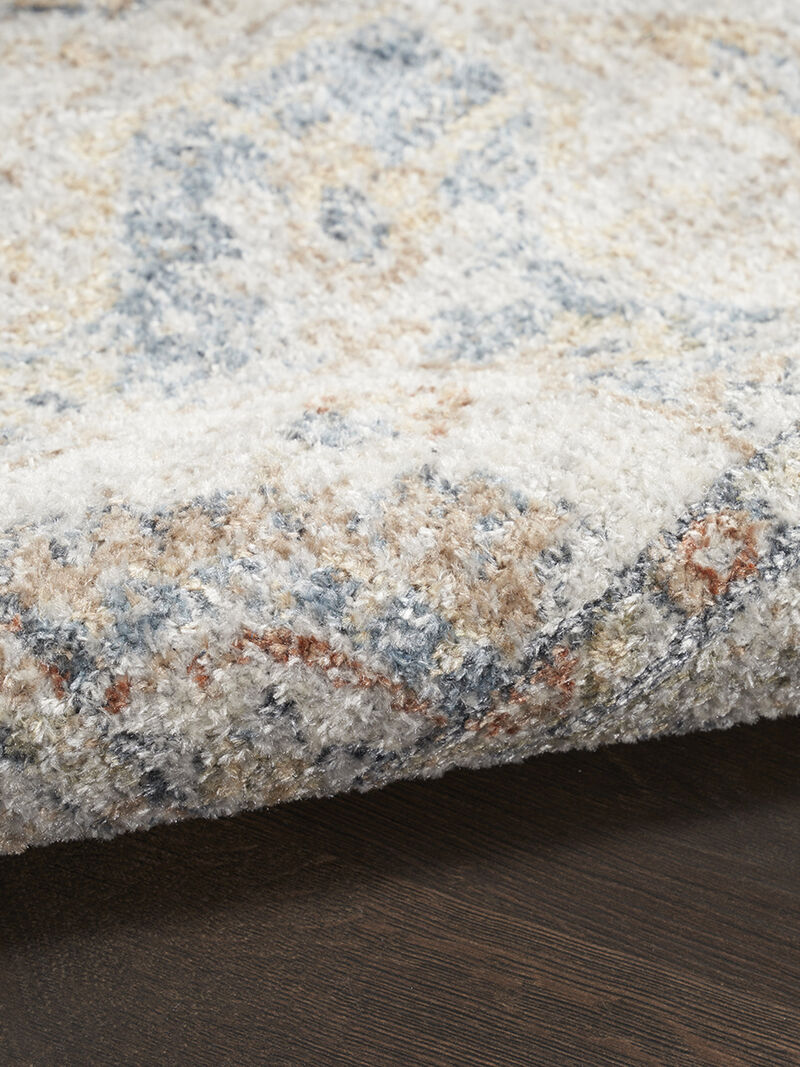 Astra Machine Washable ASW12 Denim/Multicolor 2'2" x 8' Rug