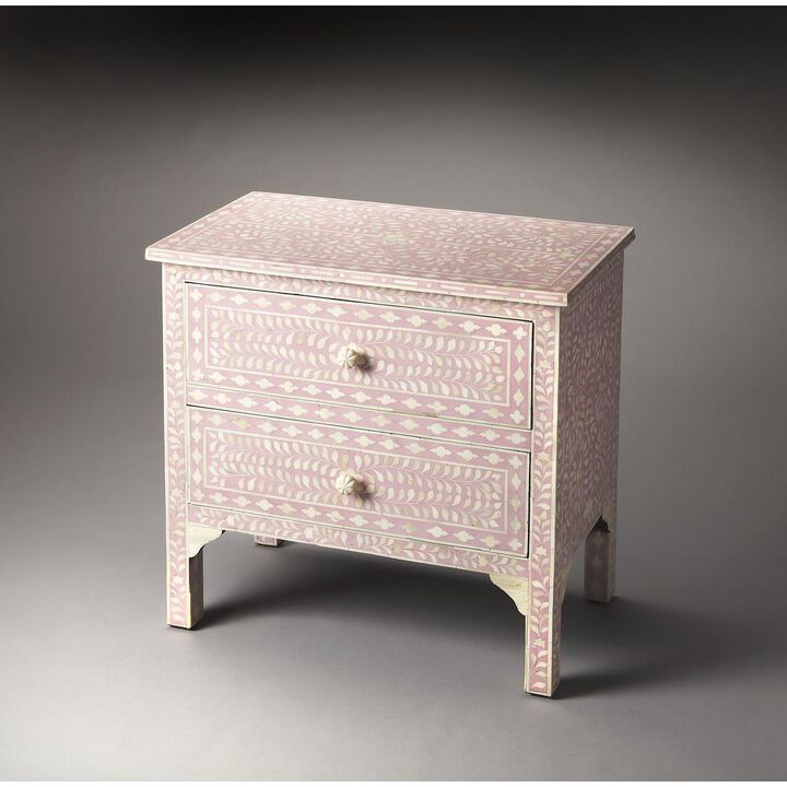Butler Specialty Vivienne Pink Bone Inlay Accent Chest, Pink