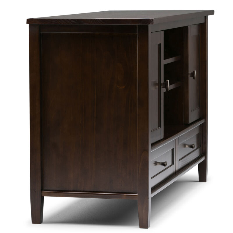 Warm Shaker SOLID WOOD 47 inch Wide Transitional TV Media Stand in Tobacco Brown For TVs up to 50 inches