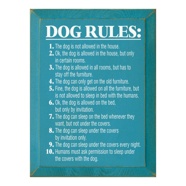 Funny Pet Rules Wood Sign Dog Lover Rustic Farmhouse Wall Hanging Decor
