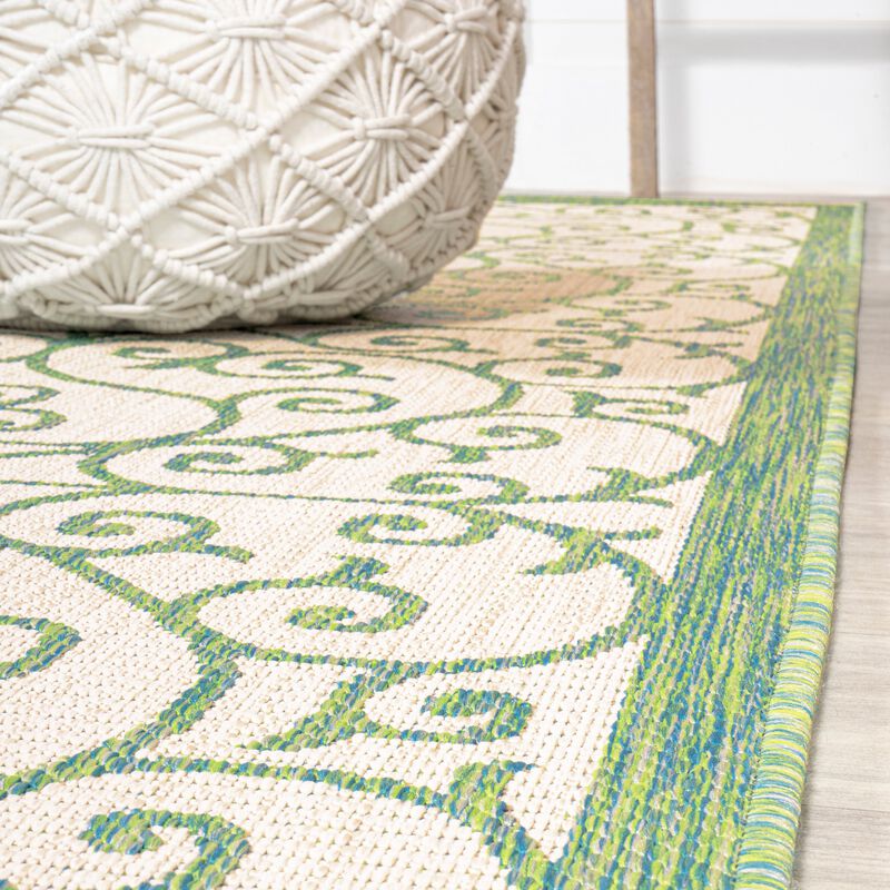 Madrid Vintage Filigree Textured Weave Indoor/Outdoor Area Rug