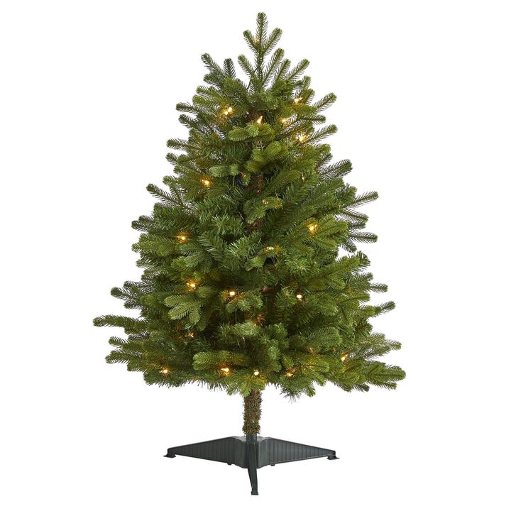 Nearly Natural 3-ft Washington Fir Artificial Christmas Tree with 50 Clear Lights