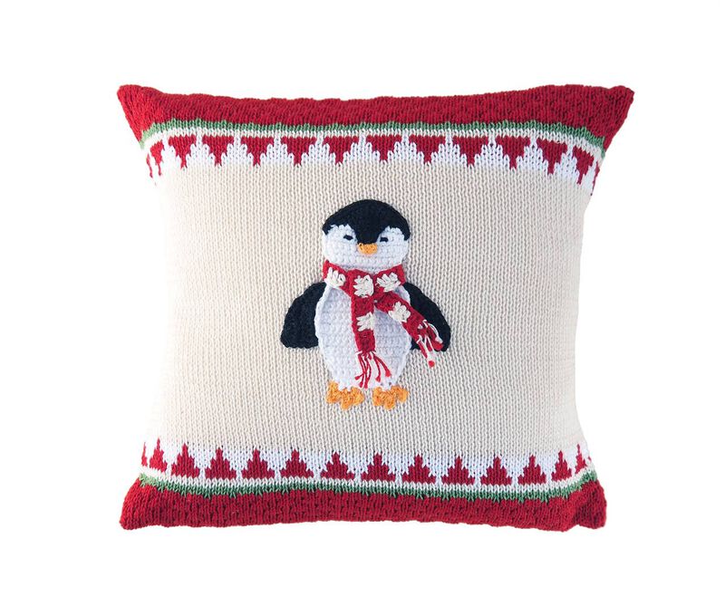 Penguin Christmas Pillow, 10", Holiday Decorations image number 0