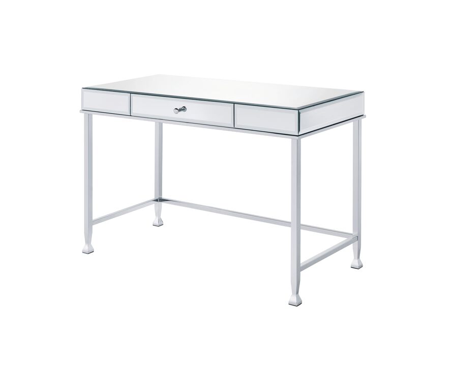 ACME Canine Writing Desk, Mirrored and Chrome Finish