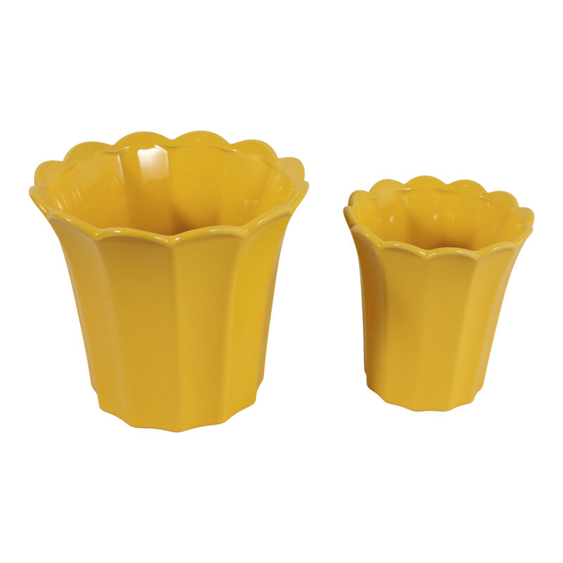 S/2 6/8" Scallop Edge Planters image number 2