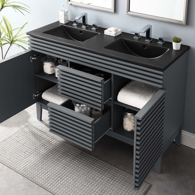 Render 48" Double Sink Bathroom Vanity image number 8