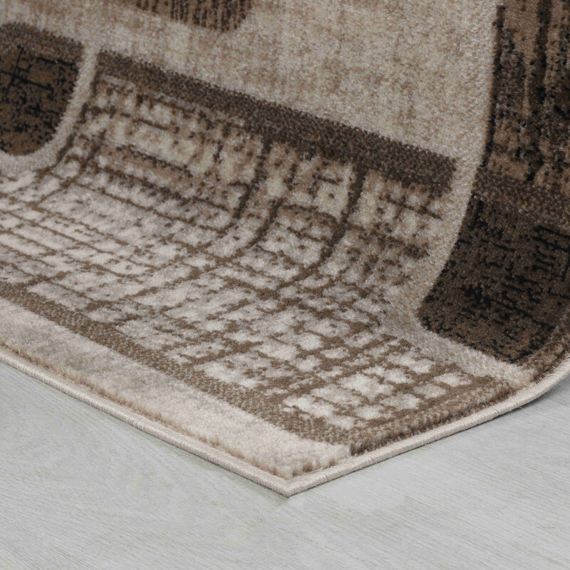 Rug Branch Nico Contemporary Geometric Brown Beige Indoor Area Rug