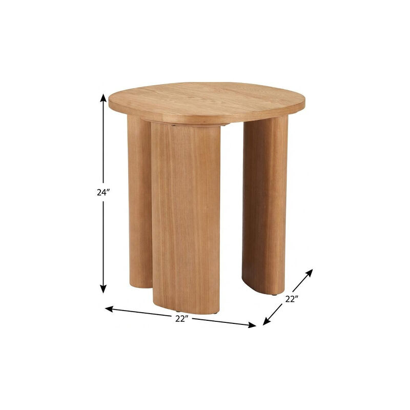 HomeRoots 24" Natural Wood Oval End Table image number 5