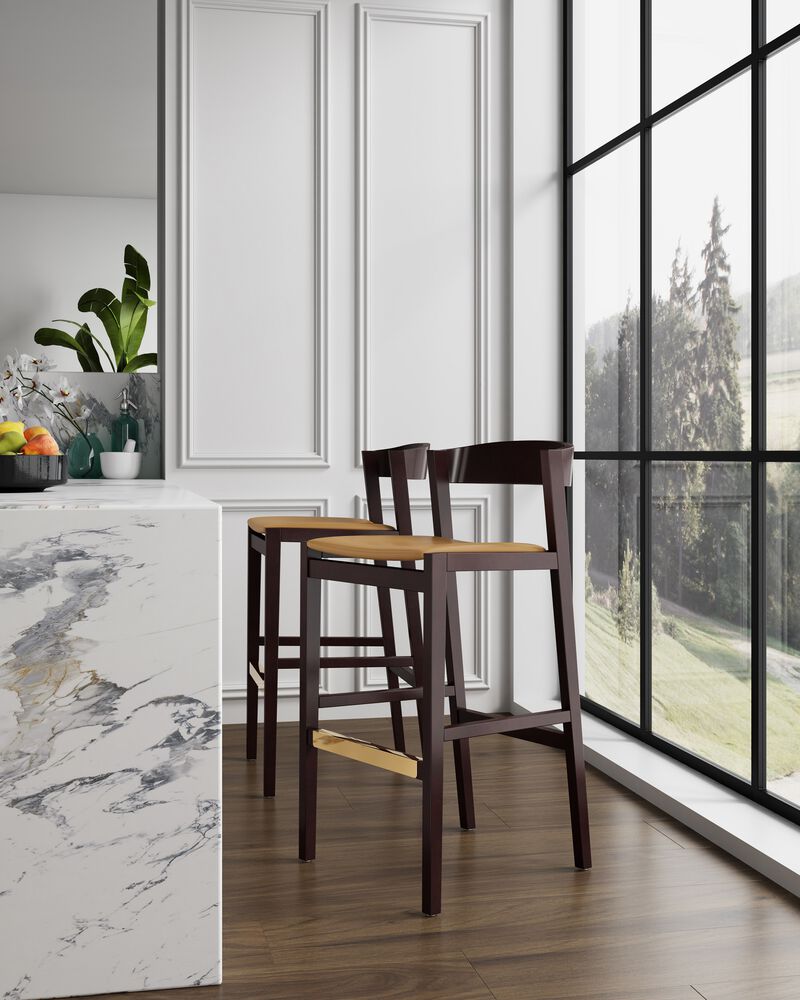 Klismos Tan Bar Stool