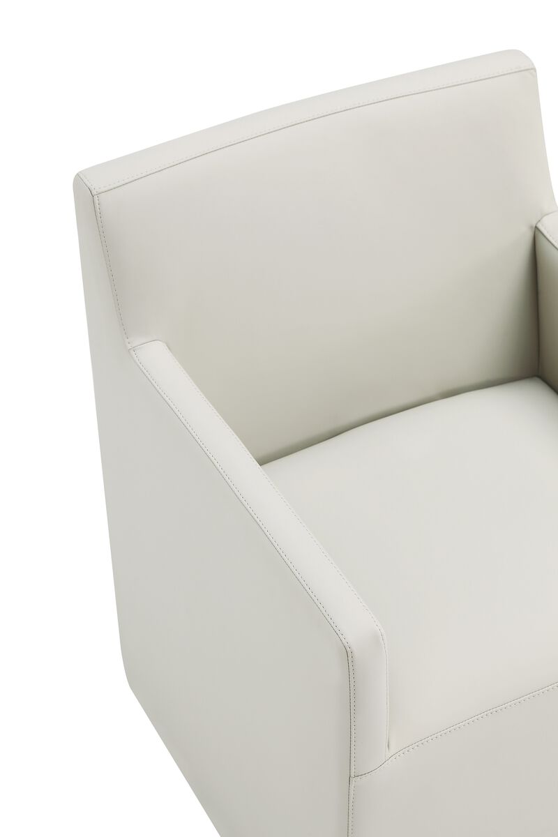 Anna Square Dining Arm Chairs in Light Gray (Set of 2)