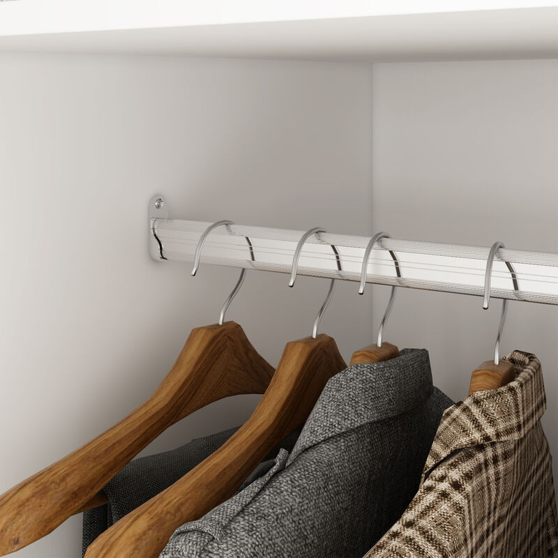 FUFU&GAGA 4-Door White Wardrobe Closet with Ample Storage and Elegant Design (63" W x 19.7" D x 69.7" H ) ,Grey