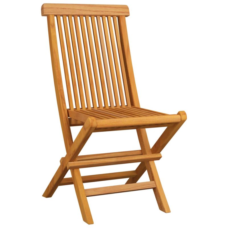 vidaXL Garden Chairs with Gray Cushions 4 pcs Solid Teak Wood