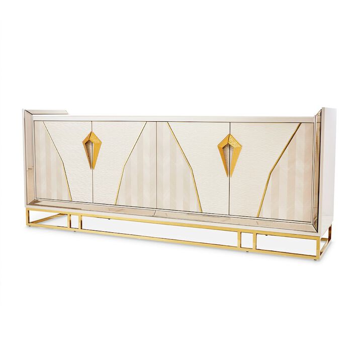 Michael Amini Carmela Console Table - Shimmer Ivory