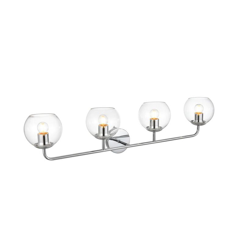 Living District Genesis 4 light Chrome and Clear Bath Sconce