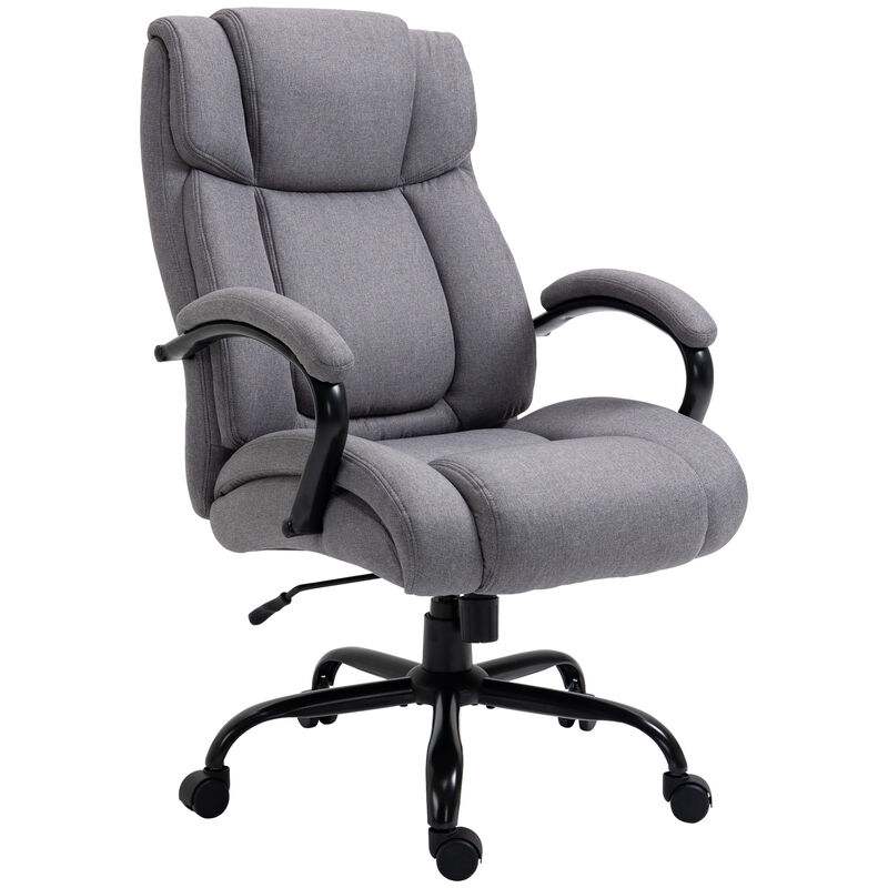 Vinsetto High Back Big and Tall Executive Office Chair 484lbs with Wide Seat, Computer Desk Chair with Linen Fabric, Adjustable Height, Swivel Wheels, Light Grey image number 1