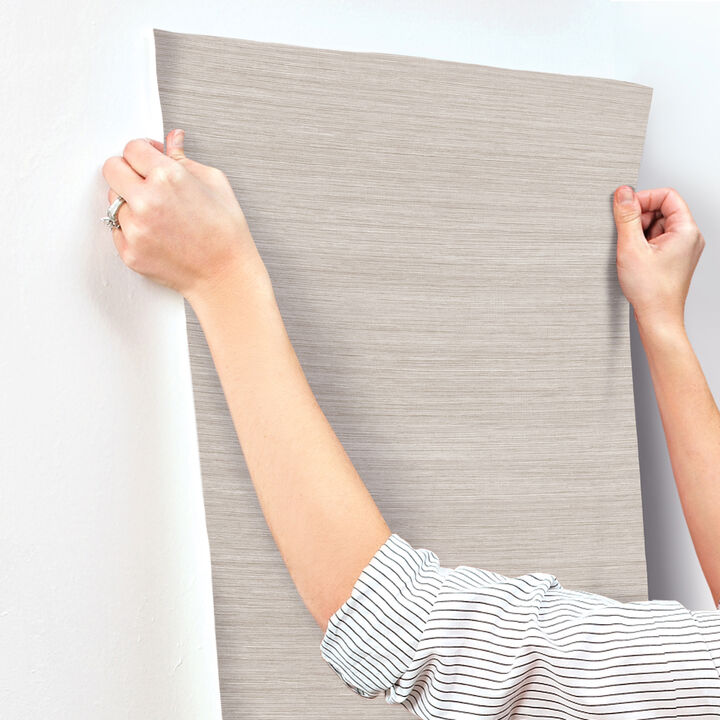 Mystic Taupe Faux Grasscloth Wallpaper (Set of 2)