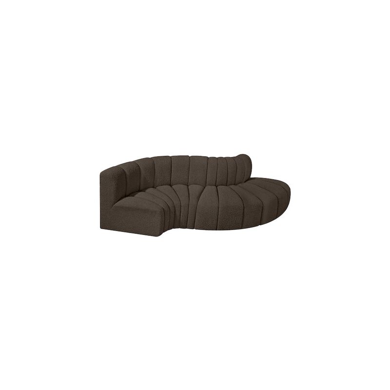 Meridian Furniture Arc Brown Boucle Fabric Modular Sofa