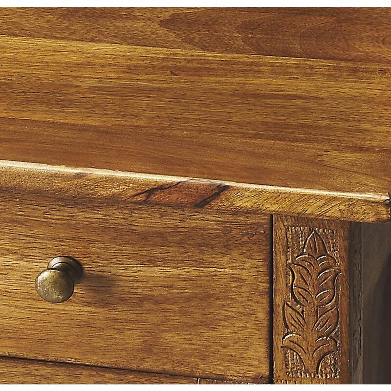 Butler Specialty Wester Hand Carved Cabinet, Light Brown image number 1