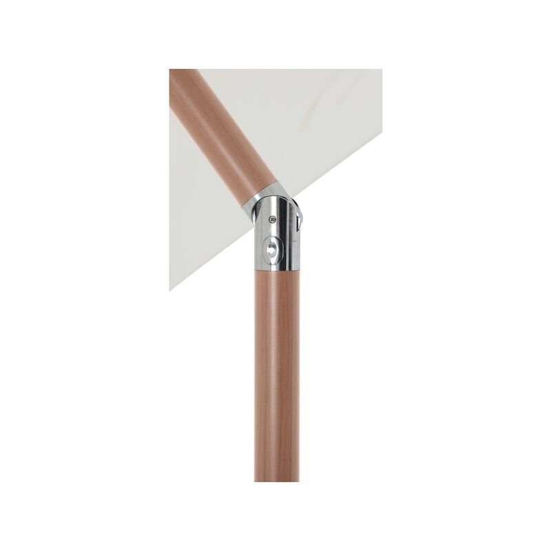 Meridian Furniture Fiji Beige Fabric / Teak Aluminum Patio Umbrella with Base Sets