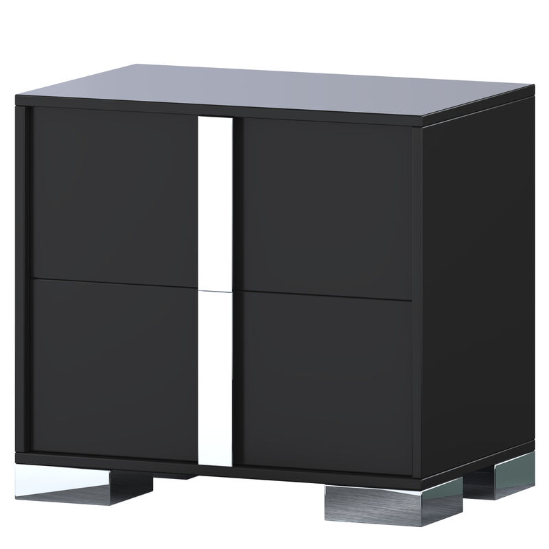 2-Drawer Mirrored Nightstand Bedside Table image number 6