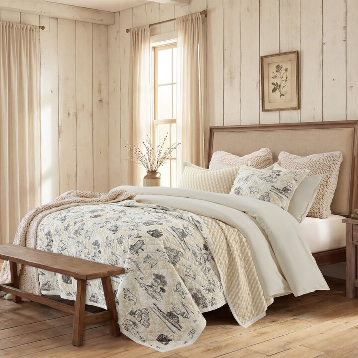 Farm Life King Reversible Quilt Set