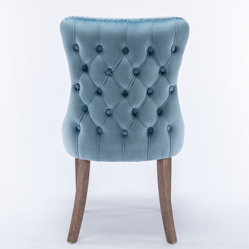 Streamdale Set of 2 Light Blue Wingback Dining Chairs image number 5
