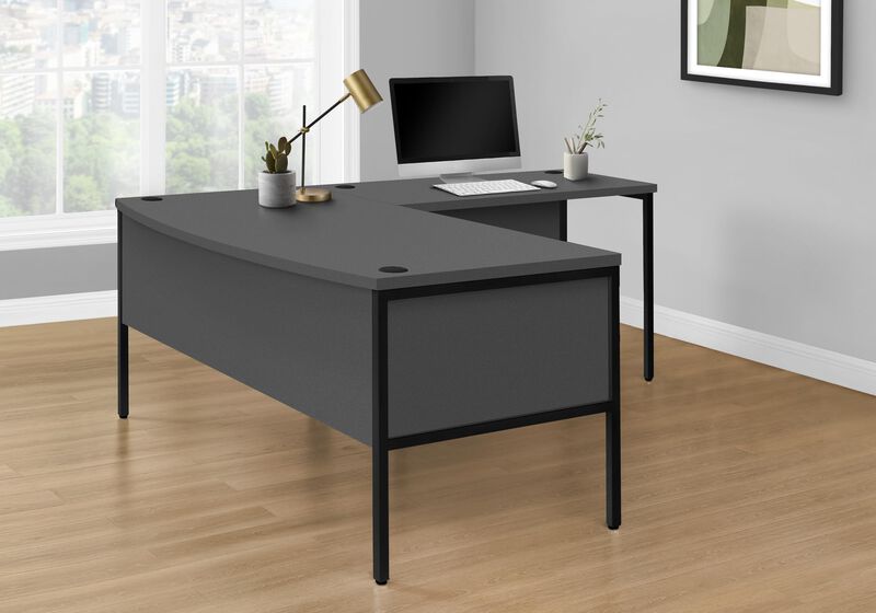 Monarch Specialties 7730, Home Office, Work, Laptop, File Storage Drawer, Grey Computer Desk 72" L Black Commercial Grade, 70.75" L x 35.5" W x 30" H image number 2