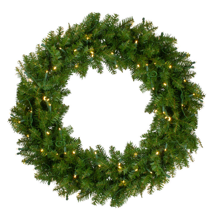 Lighted Northern Pine Artificial Christmas Wreath - 36 inch  Warm Clear LED Lights