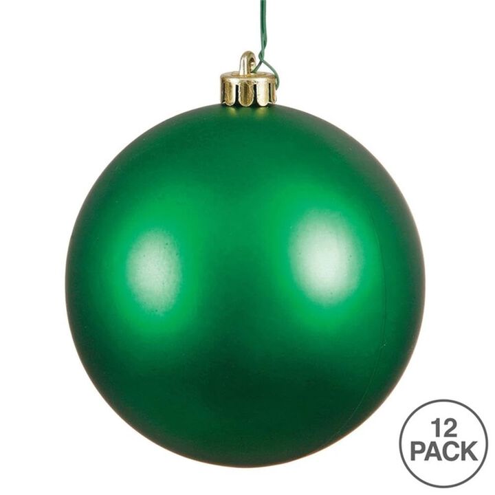 Vickerman 3" Green Matte Ball Ornament, 12 per Bag