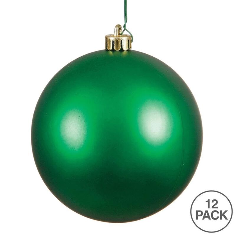 Vickerman 3" Green Matte Ball Ornament, 12 per Bag image number 1