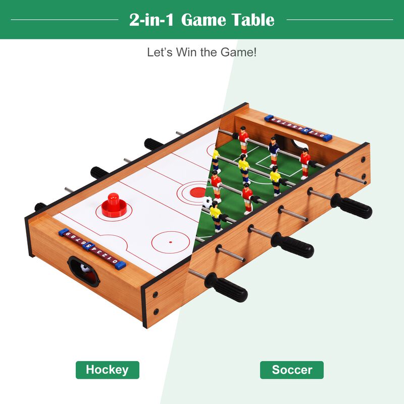 2 in 1 Multi Game Table with Air Hockey and Foosball for Indoor Outdoor Play-Light Brown image number 5