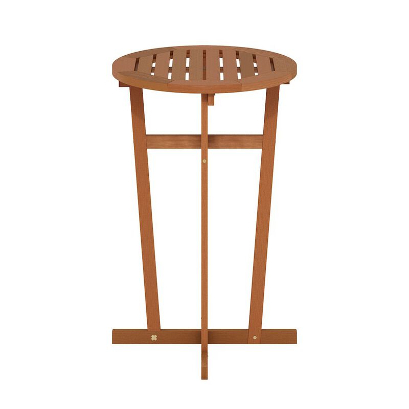 Tioman Hardwood Outdoor Patio Bar Table in Teak Oil, Natural