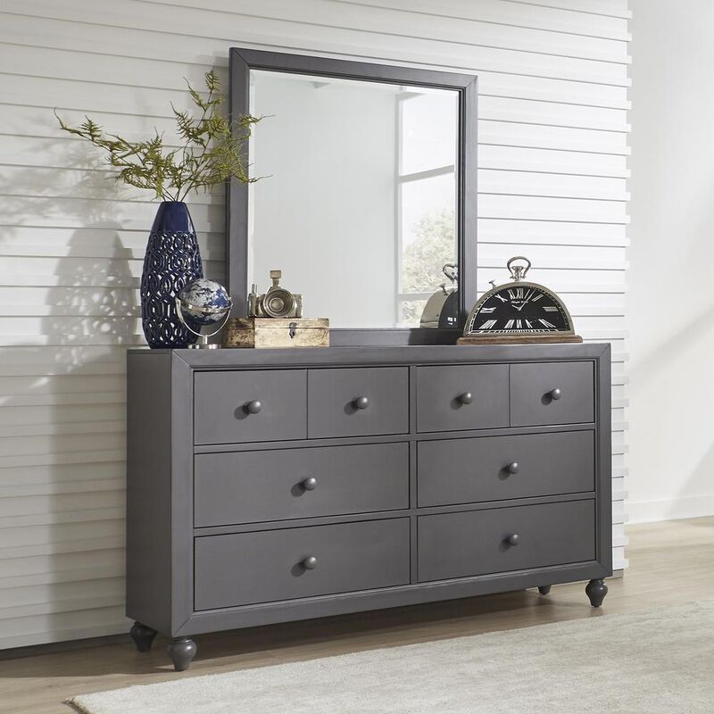Liberty Furniture Cottage View Dresser & Mirror in Dark Gray image number 1