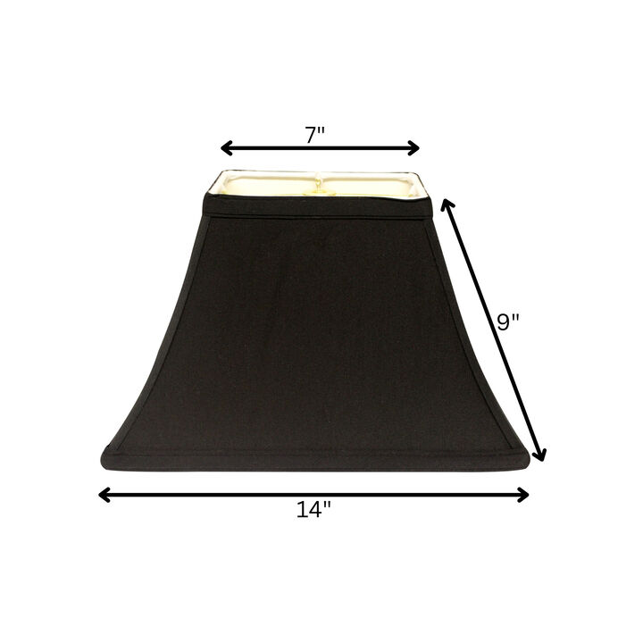 Hivvago 14" Black with White Lining Rectangle Bell Shantung Lampshade