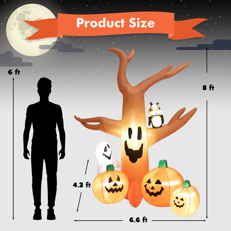 Halloween Inflatable Dead Tree with LED Lights &ndash; Spooky Yard Decoration for Haunted House Theme image number 4
