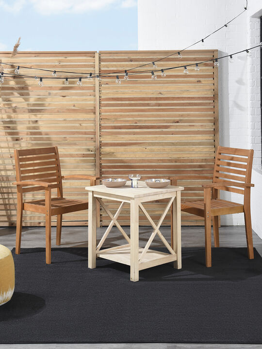 Nourison Essentials NRE01 Black 5' x Square Rug