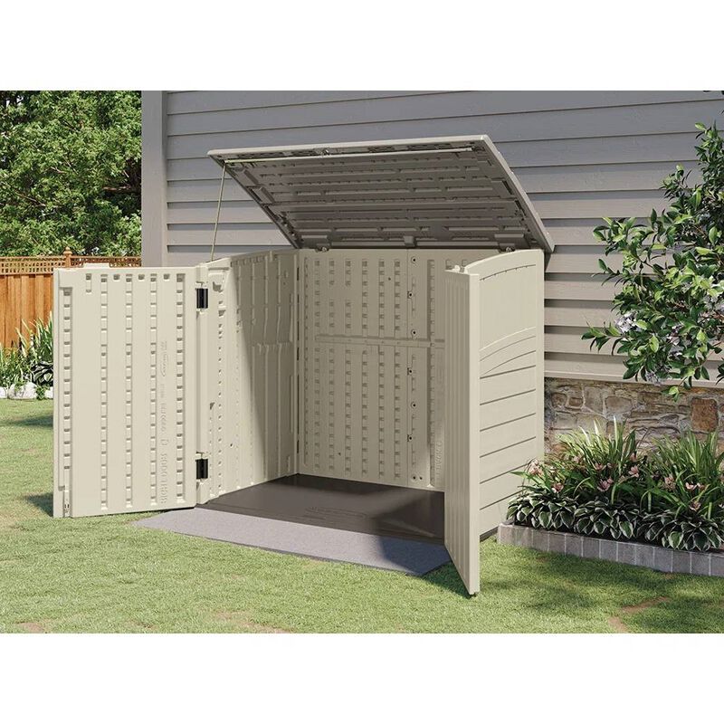 Secure Outdoor Plastic Trash Can Storage – Heavy-Duty Garbage Bin Organizer Shed