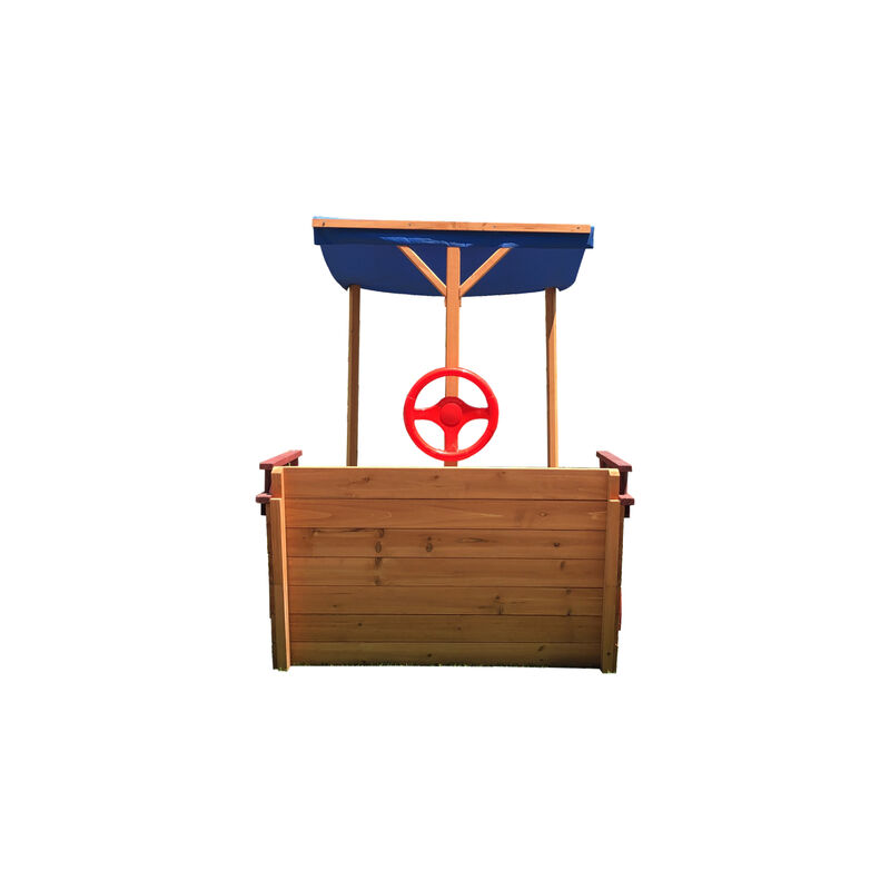 Streamdale Wooden Pirate Ship Sandbox with Storage Bench & Cover image number 7