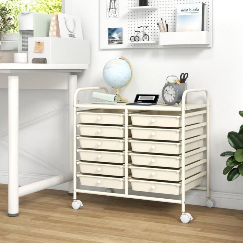 Hivvago 12 Drawers Rolling Storage Cart for Home and Office