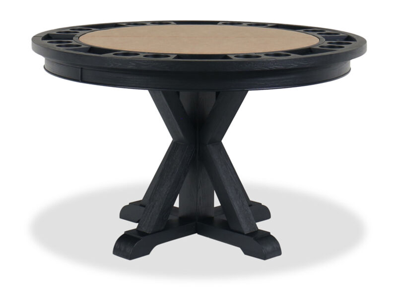 Rylie 48-inch Round Dining Table with Folding Game Top