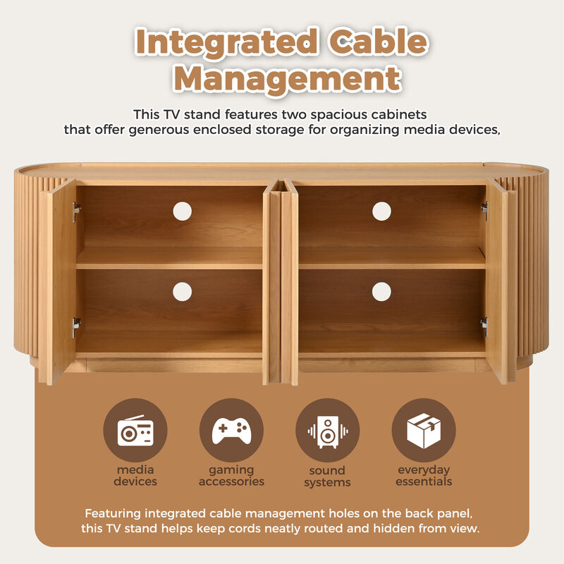 Gabbos Wood Grain TV Stand image number 4