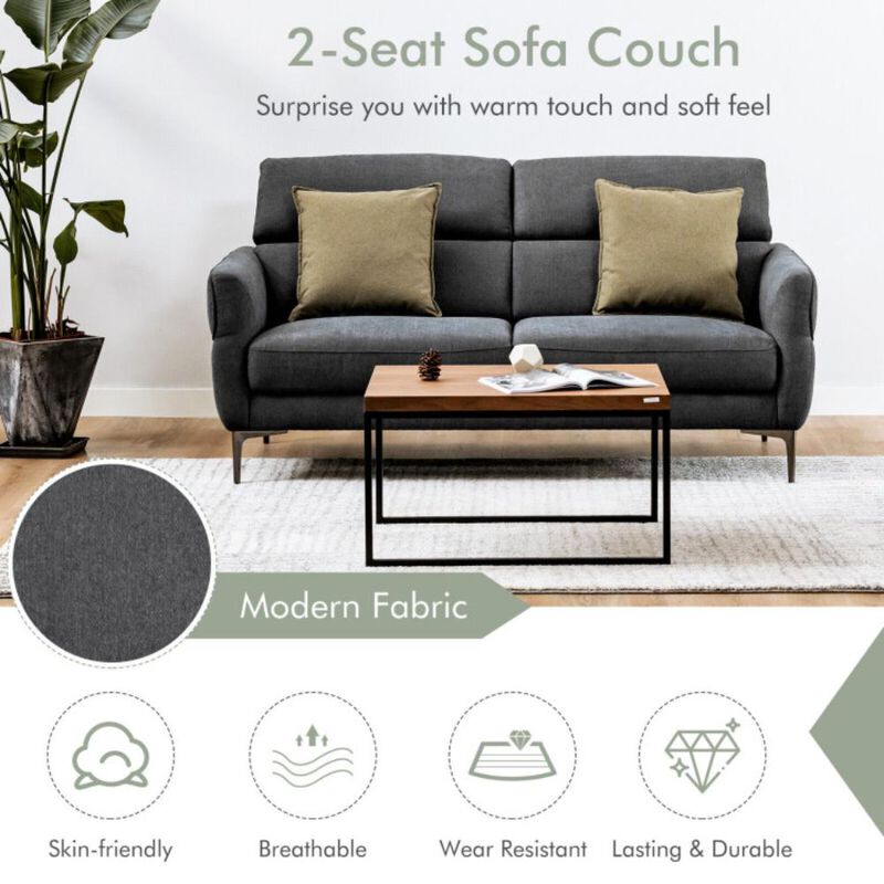 Hivvago Modern Fabric Loveseat Sofa Couch with Adjustable Headrest image number 7