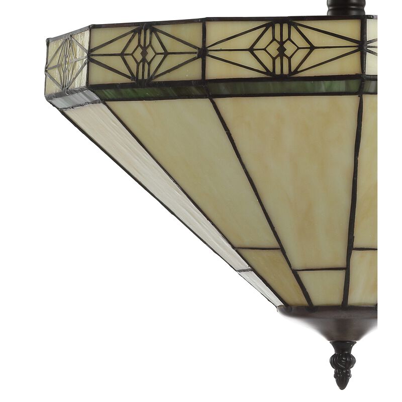 Jasmine Tiffany-Style Glass/Metal LED Semi-Flush Mount