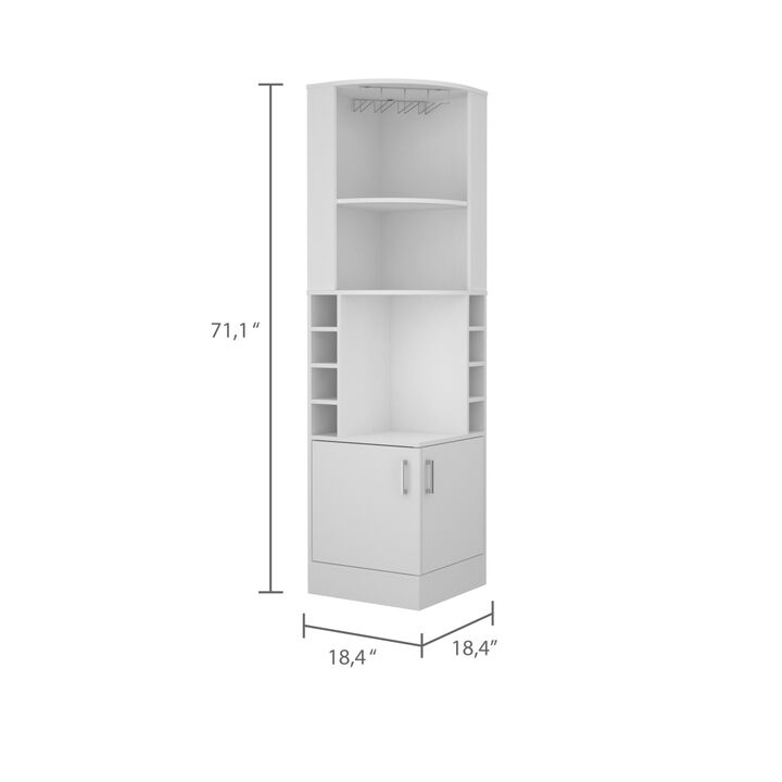 Isabelle 8-Bottle 2-Shelf Bar Cabinet White