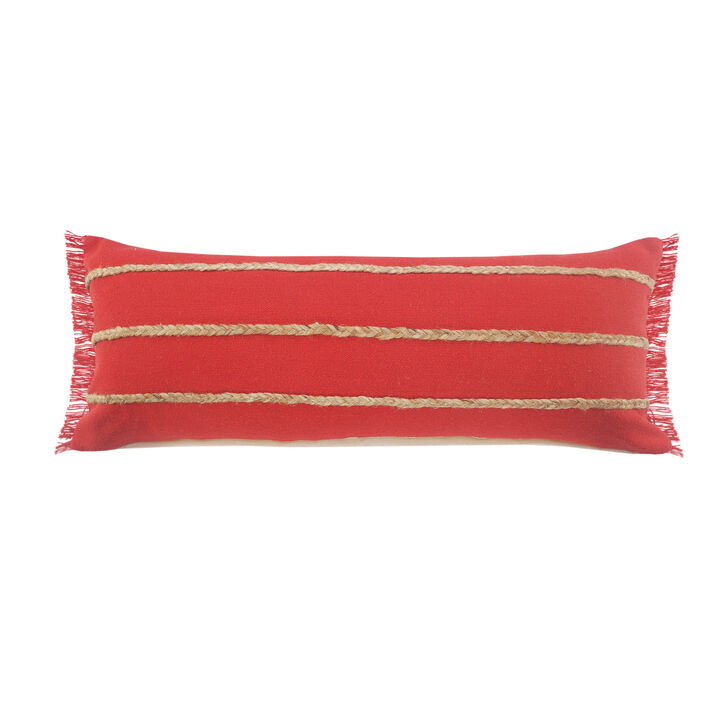 100% Cotton Striped Zippered Pillow – Decorative Cushion for Sofa, Couch, or Bedroom Accent