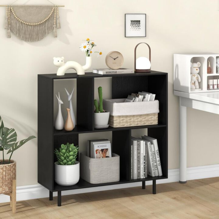 Hivvago Open Shelf Bookcase with 4 Compartments