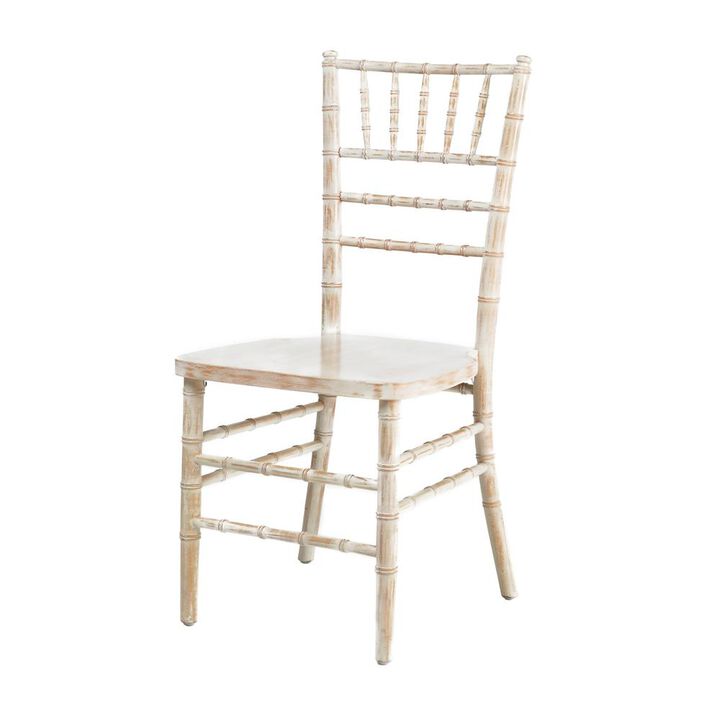 European White Wahs Wood Dining Chairs