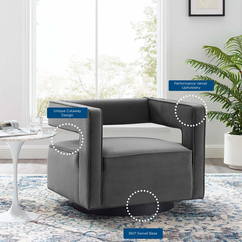 Booth Performance Velvet  Performance Velvet Swivel Armchair image number 7